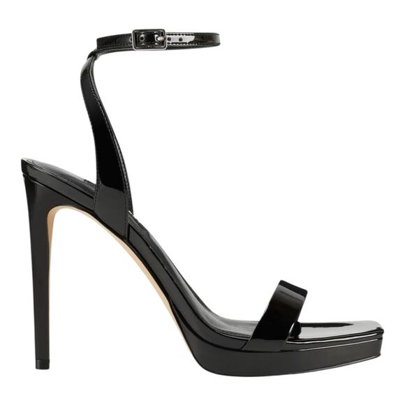 Nine West Women's Zadie Square Toe Stiletto Heel Dress Sandals Black Size 7 - Picture 2 of 6